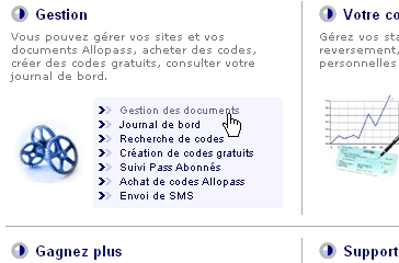 page perso site web gagner argent allopass